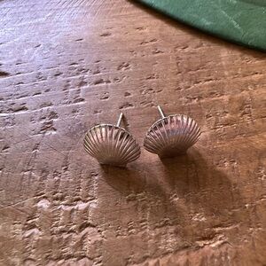 Silver Shell Stud Earrings